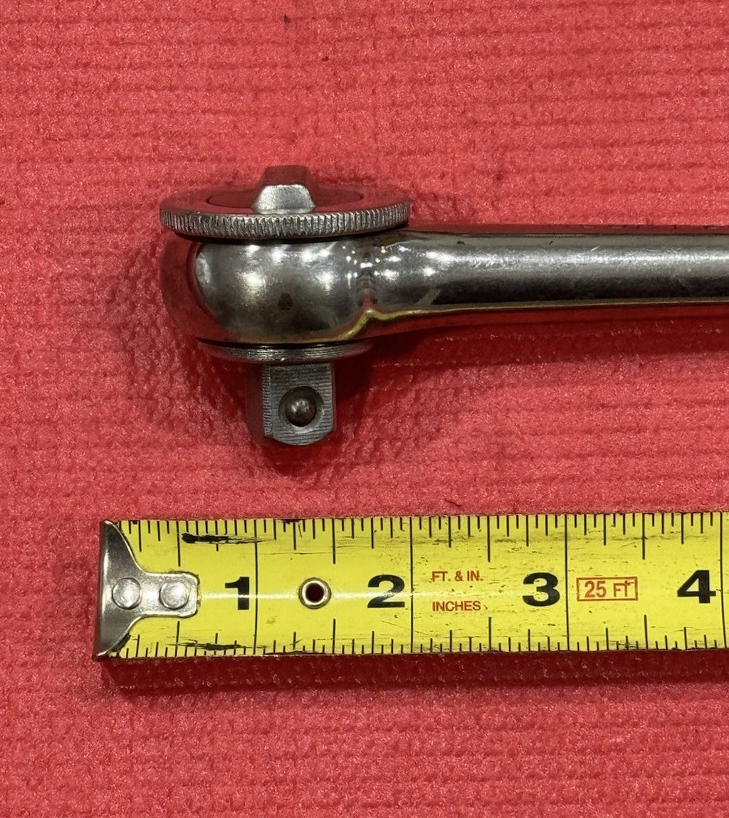 Vintage Husky 24202  1/2" Drive Quick Release Chrome Ratchet w/ Thumb Wheel
