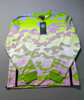 NWT Create 2MRW Crew Neck Sweatshirt Men XL Lime Camo Long Sleeve w/ Ribbed Hems