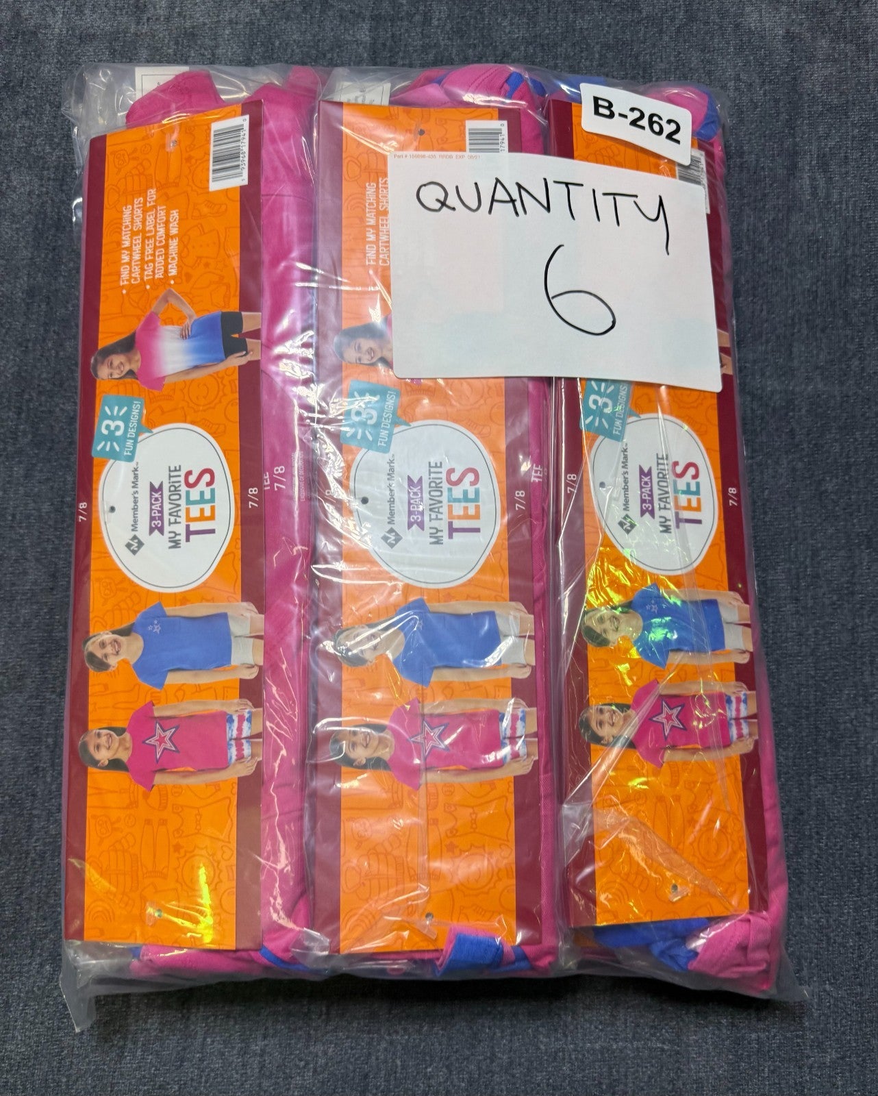 NWT Member's Mark My Favorite T-Shirt Girls 7/8 Multi Short Sleeve - Lot of 3