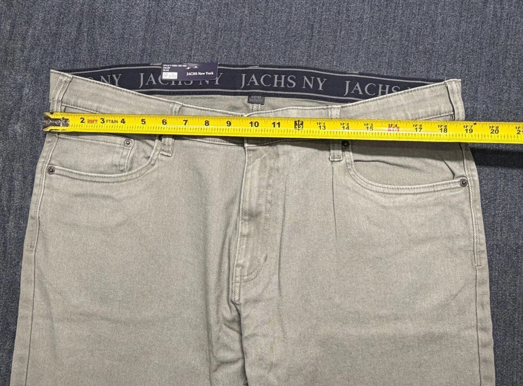 NWT Jachs New York Denim Pant Men's 40X32 Gray Straight Leg Casual 5-Pockets