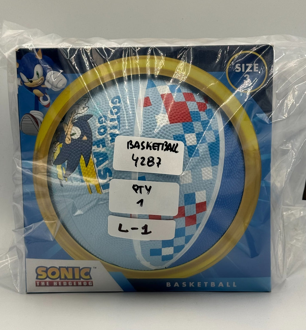 New Sonic the Hedgehog Kids Basketball Gotta Go Fast Blue Sega Outdoor - Size 3