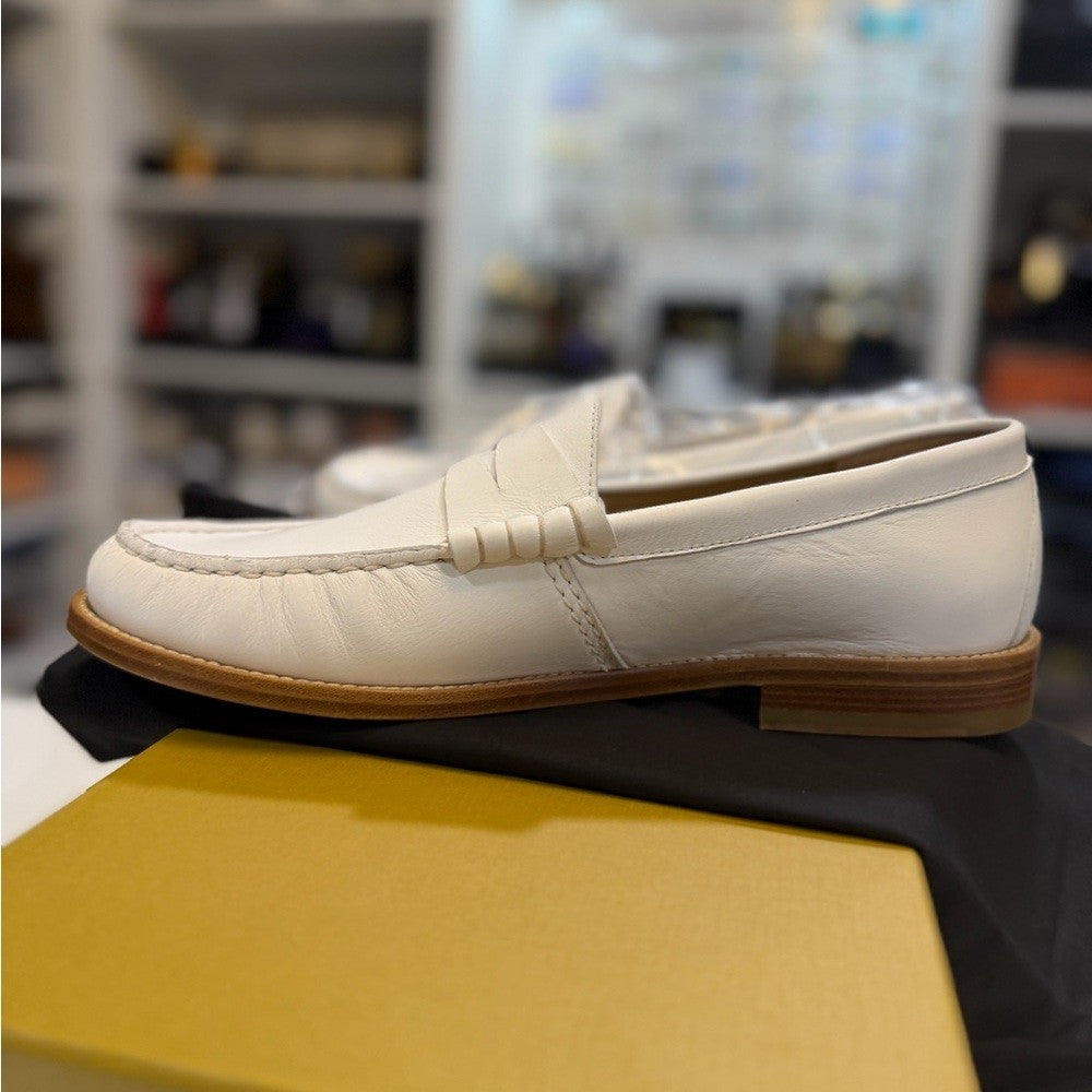 Rhude Classic White Leather Loafers
