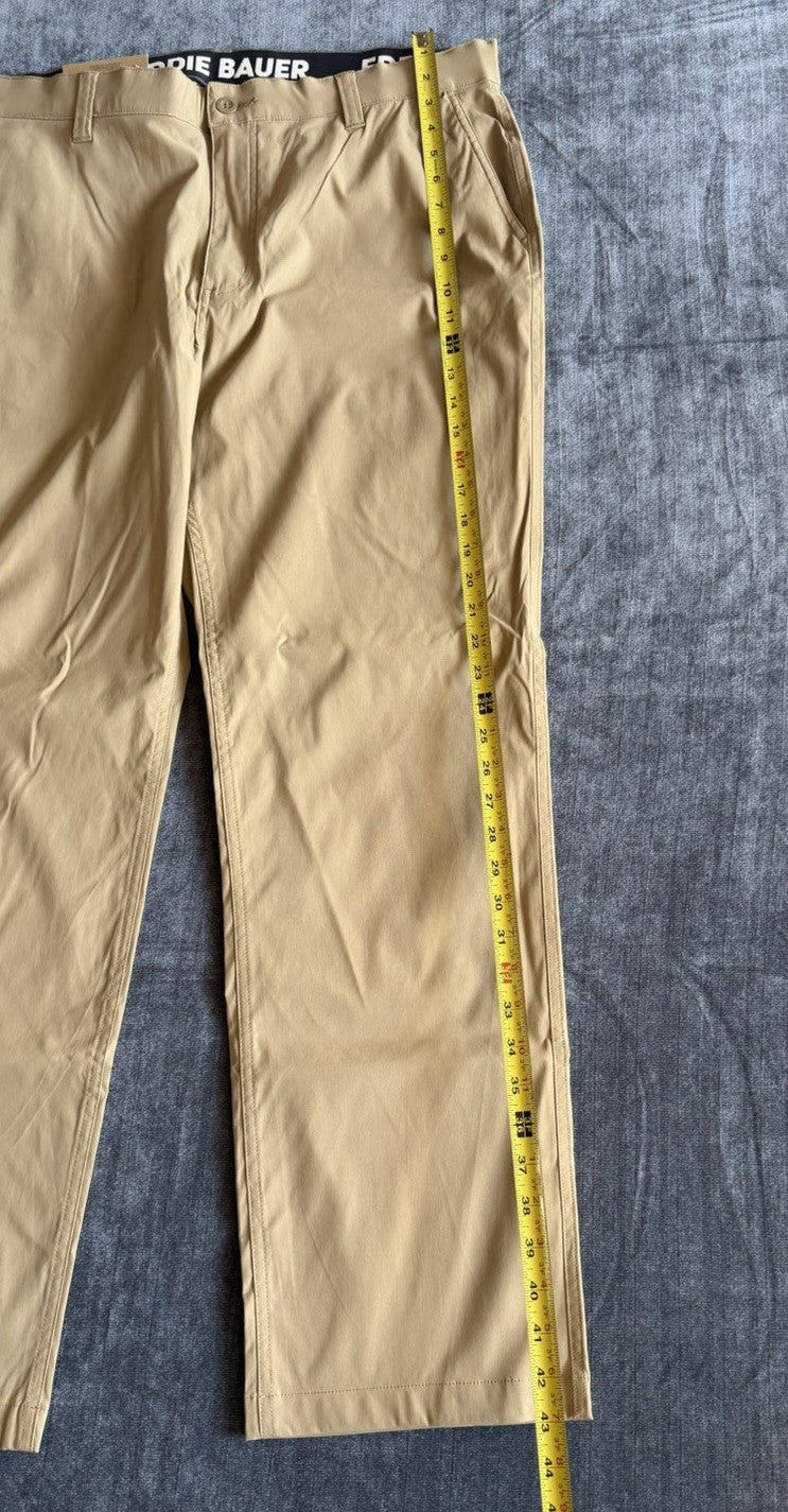 Eddie Bauer Pants Mens 38x32 Khaki Tech Chino Elastic Outdoor Stretch Travel NWT
