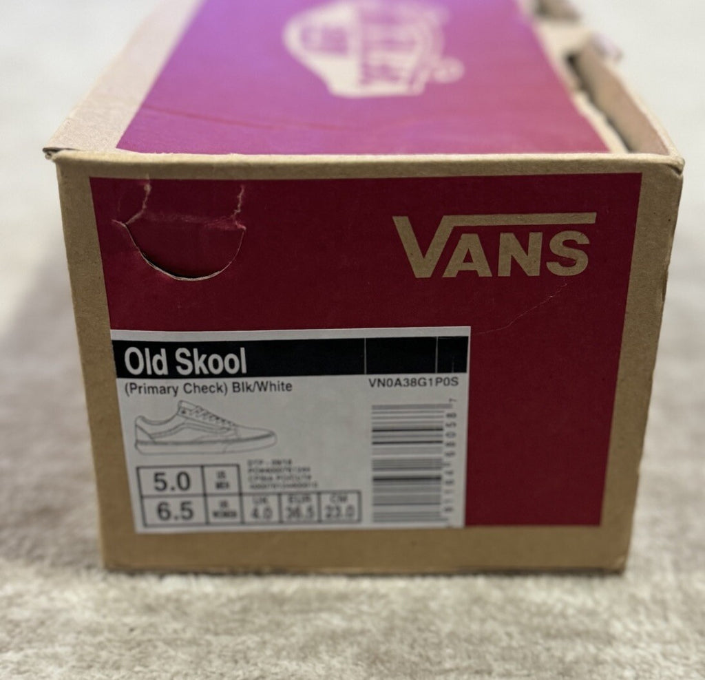 Vans Old Skool Black/white Checkerboard Lace-Up Men's size 5.0 & Women size 6.5