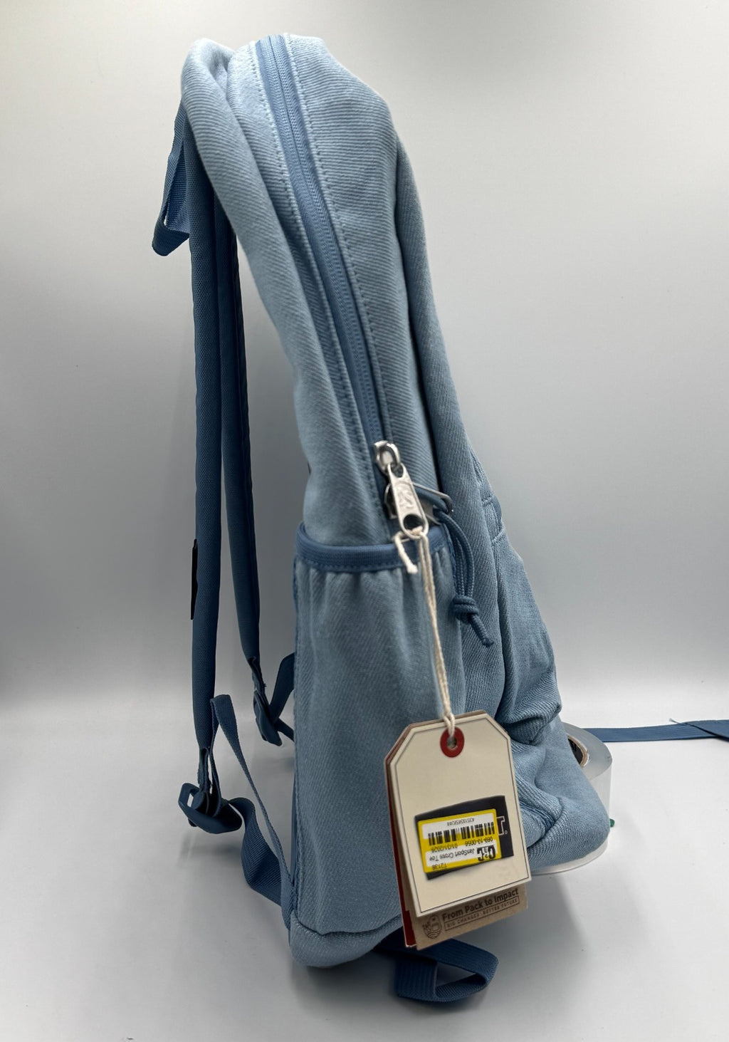 NWT JanSport Cross Town Plus Remix Light Blue Denim Backpack 15" School Bag