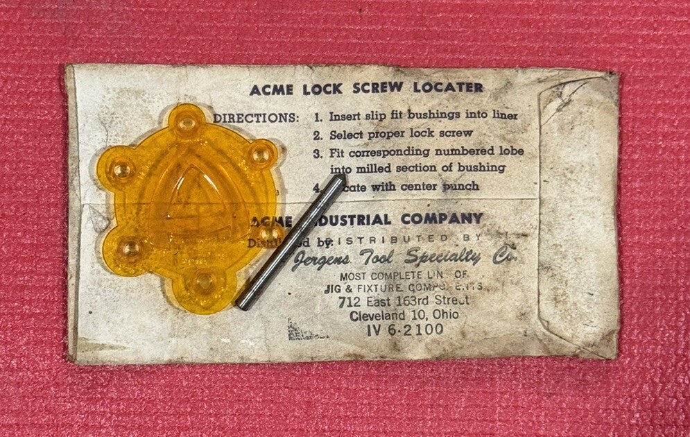 Vintage Acme Industrial Co. Lock Screw Locater Made in USA Rare