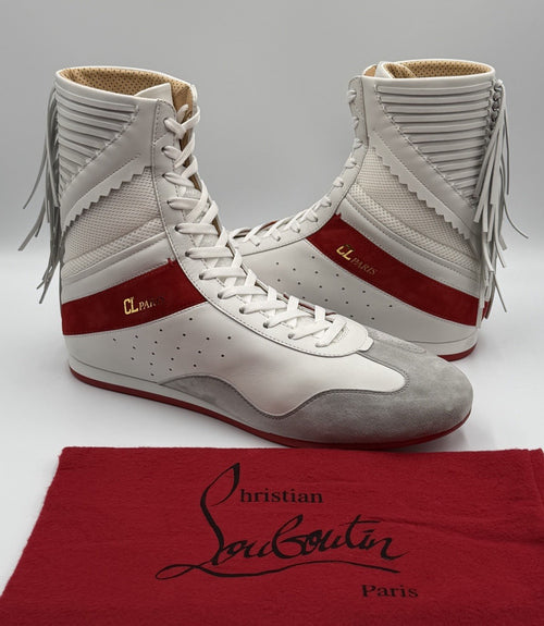 AUTHENTIC CHRISTIAN LOUBOUTIN Suede Knock-Out Boxing Sneakers (42.5 EU; 9.5 US)