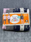 NWT Member's Mark My Favorite Leggings Girls 4/5 Multicolor Preppy - 3-Pack