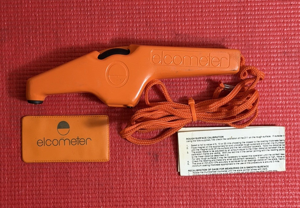 Elcometer 211 Mechanical Coating Thickness Gauge W/Original Case & Papers