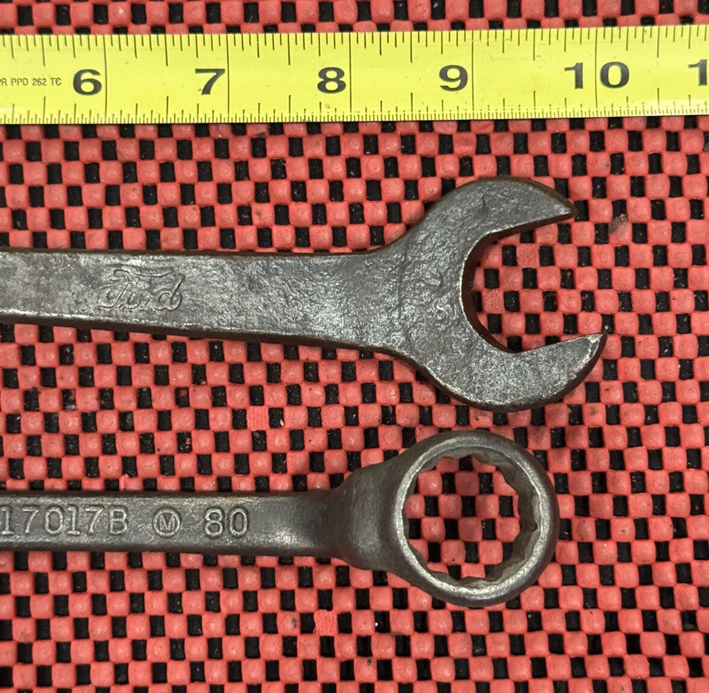 Vintage FORD 1940s 2 Pc SET Wrench 01A-17017B & T-5893 Specialty Tool OEM USA N9