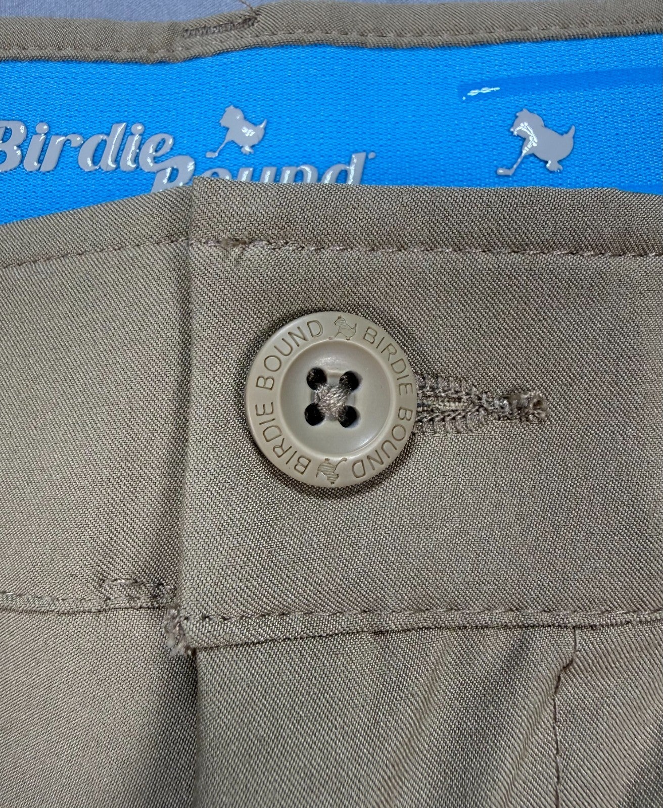 Birdie Bound Regular Fit Golf Pants Men's 38x30 Beige Performance Straight Leg
