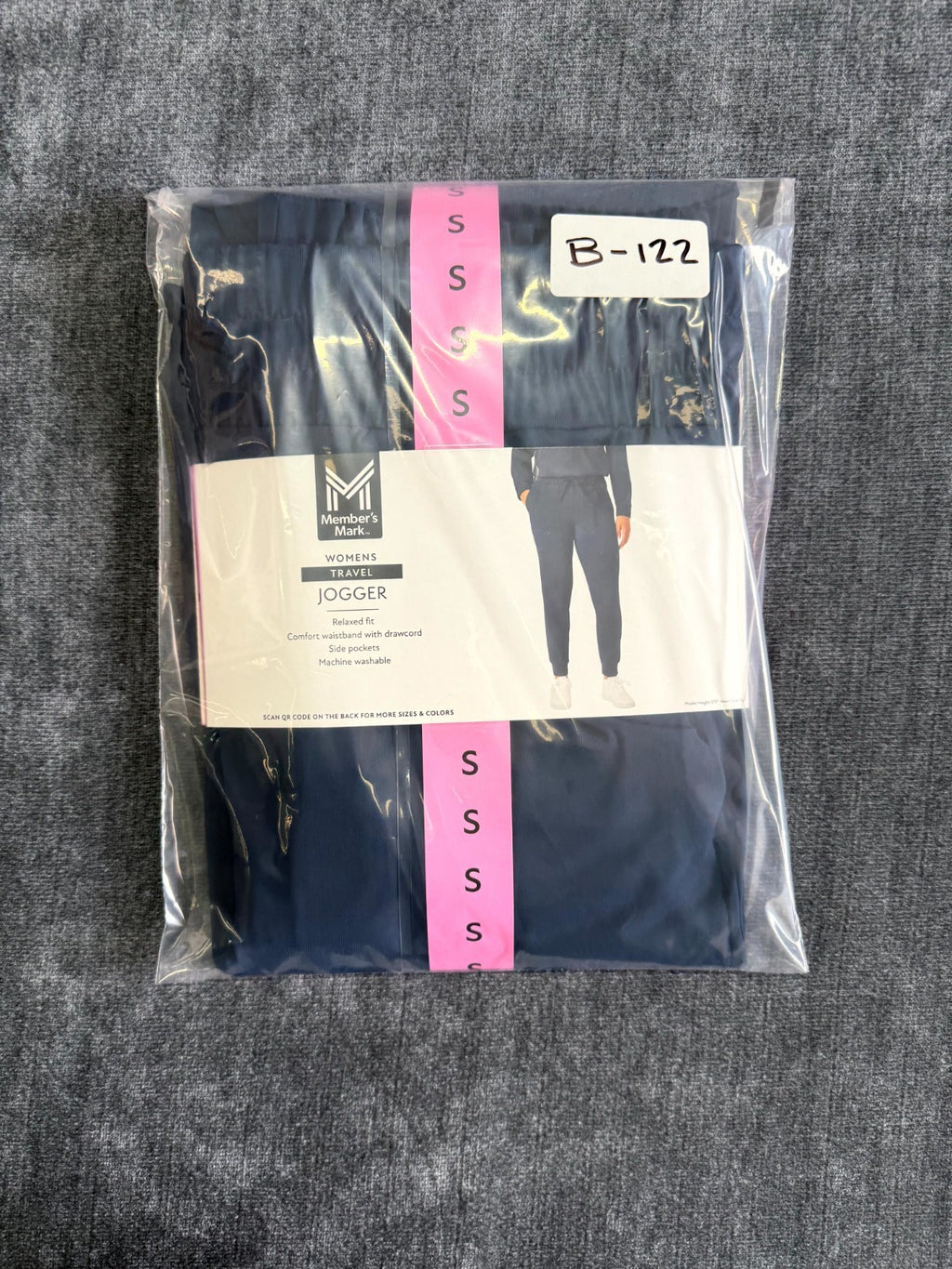 NWT Member's Mark Travel Joggers Women's Small Navy Blue Relaxed Fit Drawstring