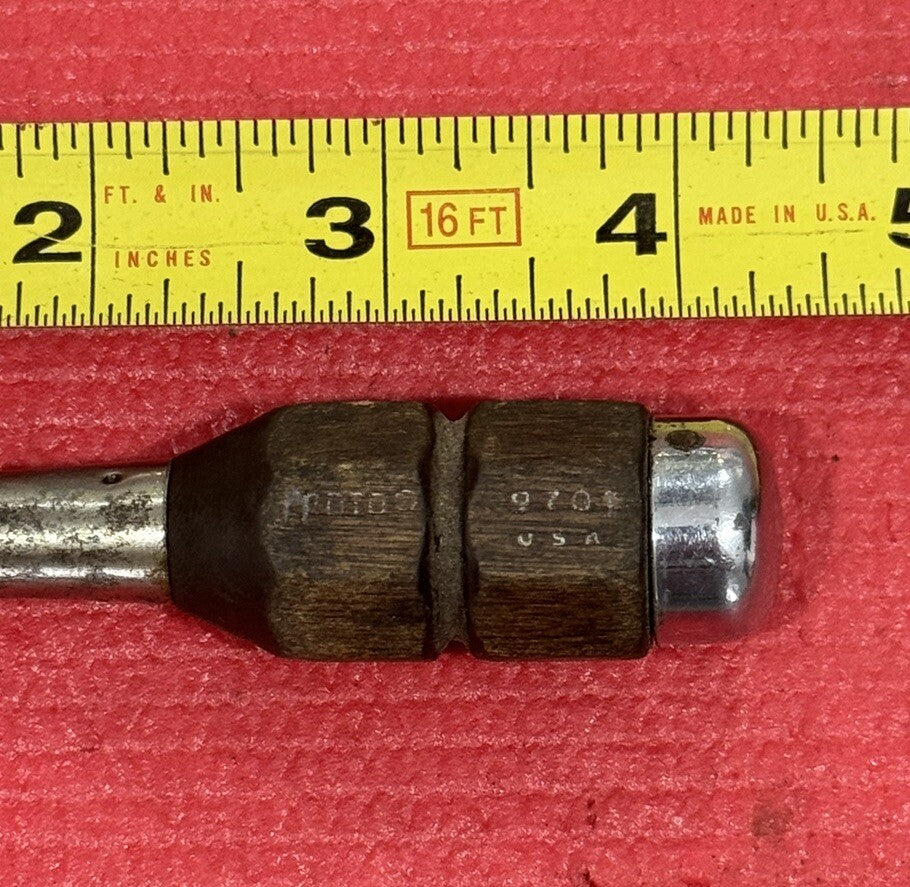 Vintage Proto 9701 Stubby Wood Handled Flathead Screwdriver 4.5” Rare