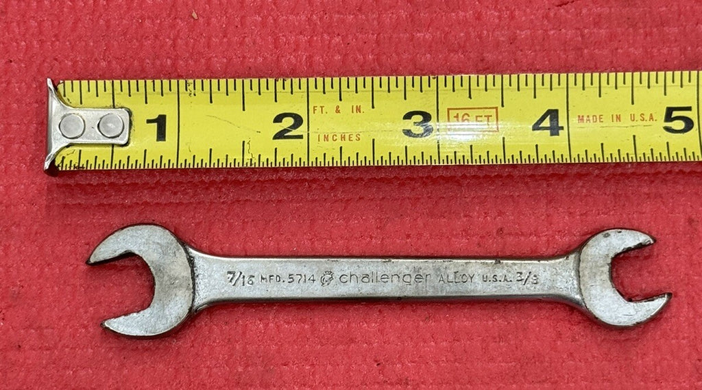 Vintage Proto Challenger Tools 5714, 7/16" X 3/8" Open End Wrench Made in USA