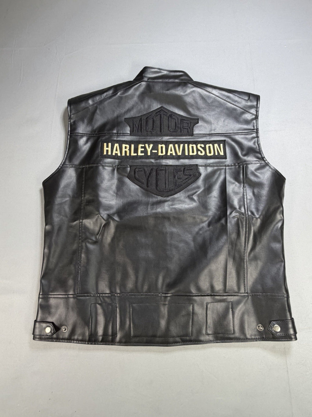 Real Leather Harley Davidson Vest Men’s 2XL Passing Link Motorcycle Biker Jacket