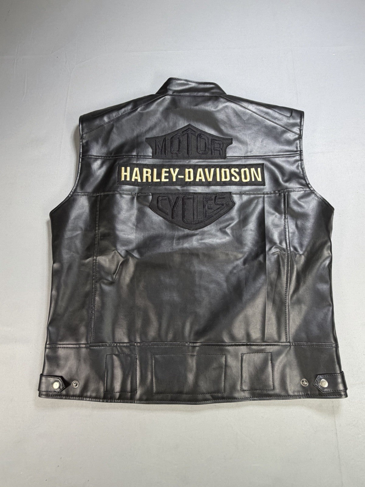 Real Leather Harley Davidson Vest Men’s 2XL Passing Link Motorcycle Biker Jacket