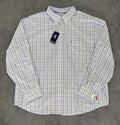 Izod NEW Comfort Sundress Men's Blue Plaid Button Shirt Big & Tall Size 2XL