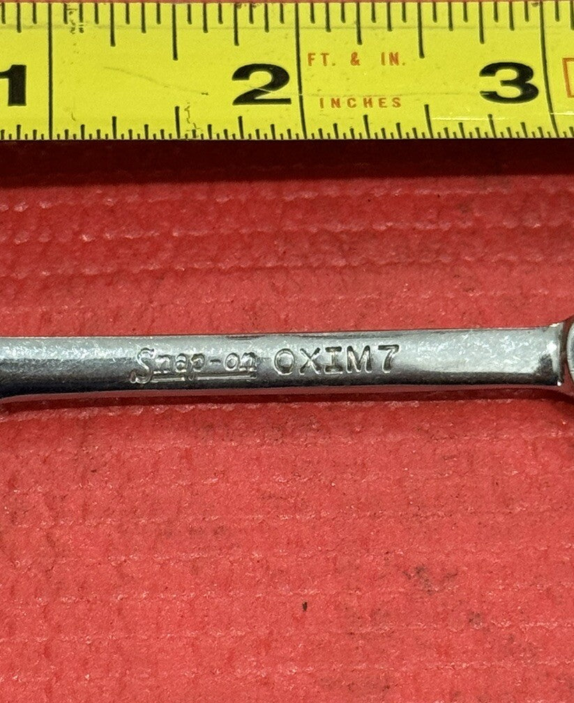 Vintage Snap-On Tools OXIM7, Metric 7MM Midget Combination Wrench 6PT USA