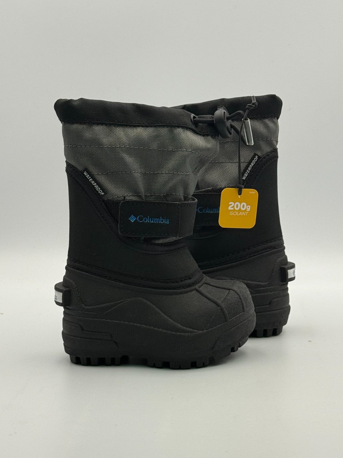 Columbia Powderbug Plus II Waterproof Snow Boots Toddler 4 Black Hook & Loop