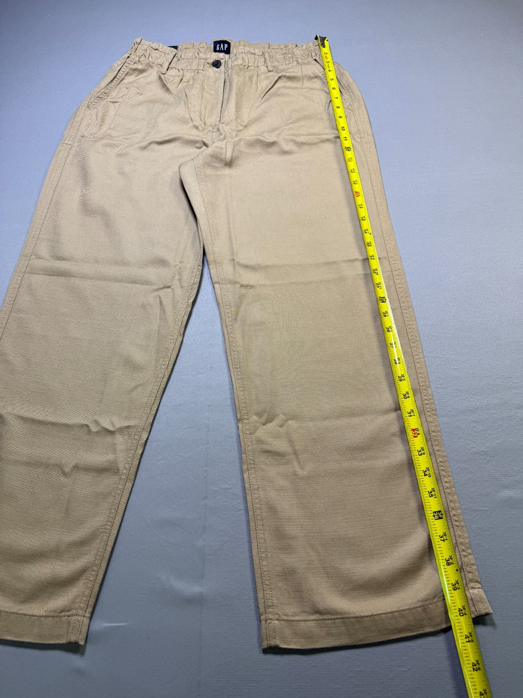 Gap Relaxed Fit Straight Leg Easy Twill Pants Women's Large Cream Beige Casual