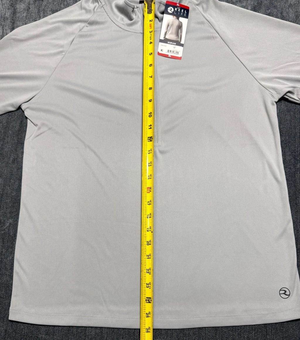 NWT Reel Life Women's Long Sleeve 1/2 Zip LS UV Shirt Size XL Grey