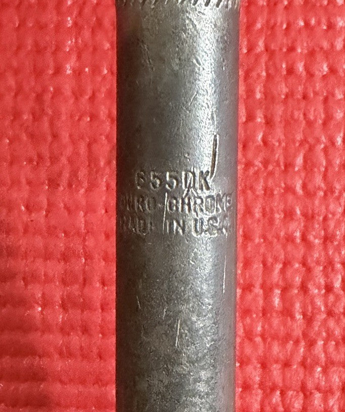 Vintage Duro-Chrome Tools No. 655DK 1/2” Drive Breaker Bar Made In USA Rare