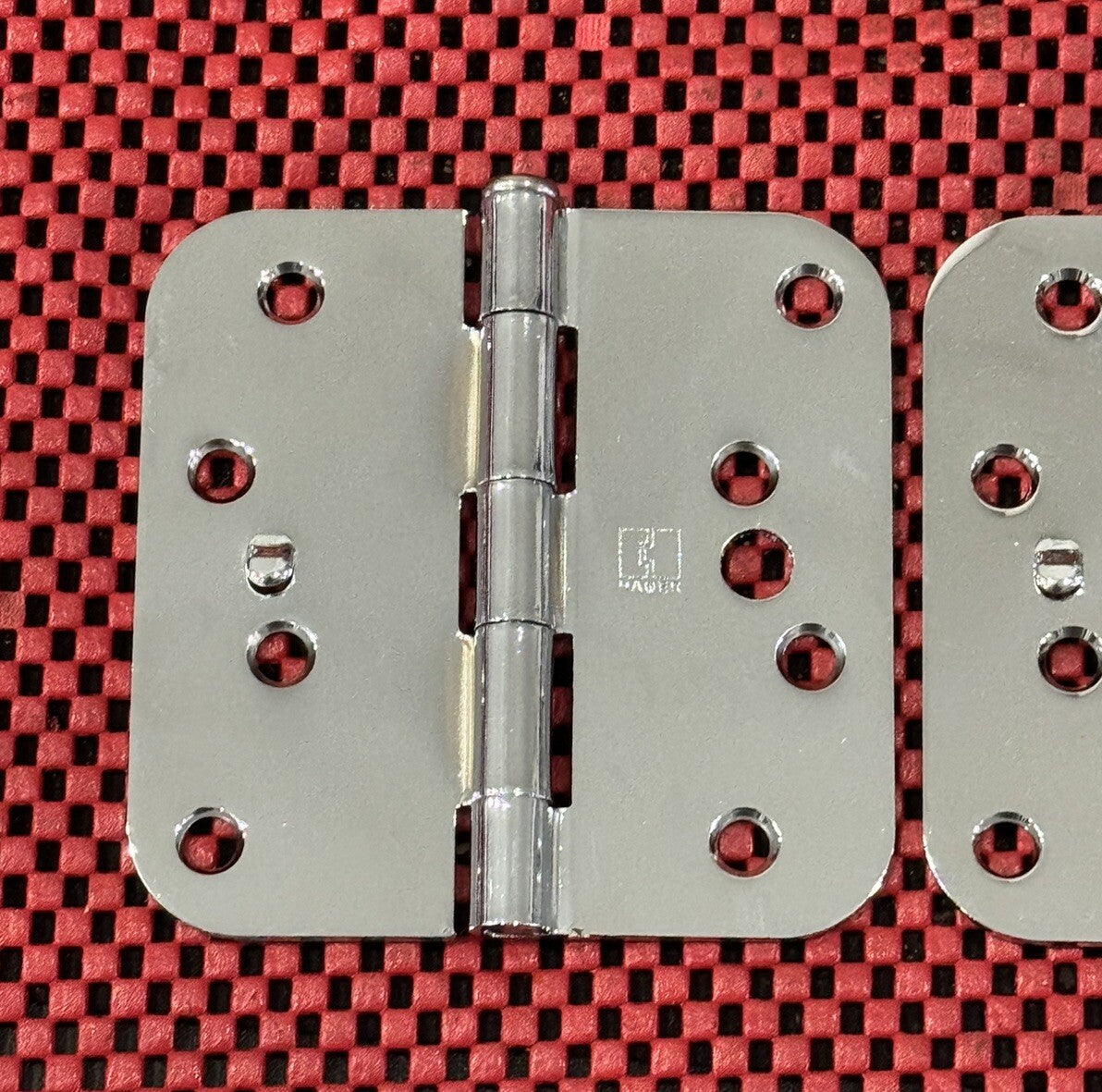 Hager Door Hinges 3pc Set 4" x 4"  5/8" Radius Corner Bright Chromium RC1843 NEW