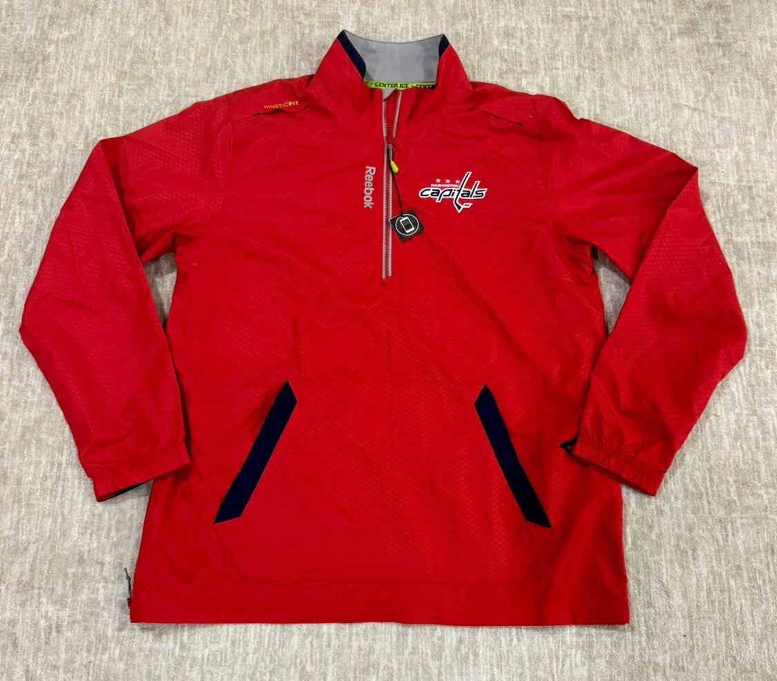 New Reebok Center Ice Kinetic Fit NHL Washington Capitals Jacket Red Mens Size M