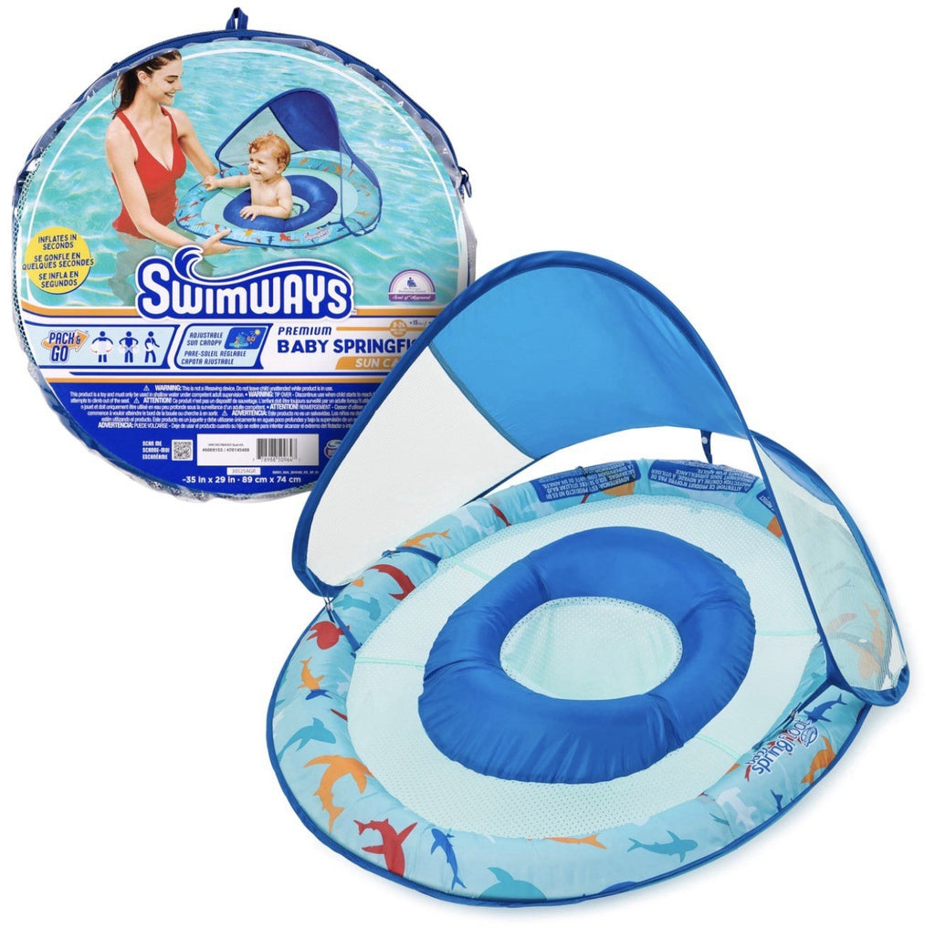 New SwimWays Baby Spring Float Sun Canopy Infant Toddler 9-24 Months Pool Float