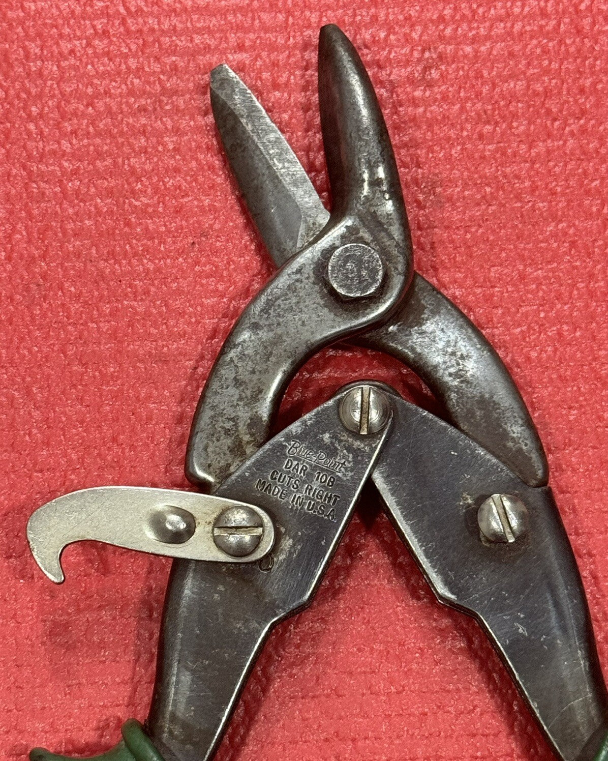 Blue-Point DAR 10B 10" Green Right Cutting Metal Shears Tin Aviation Snips USA