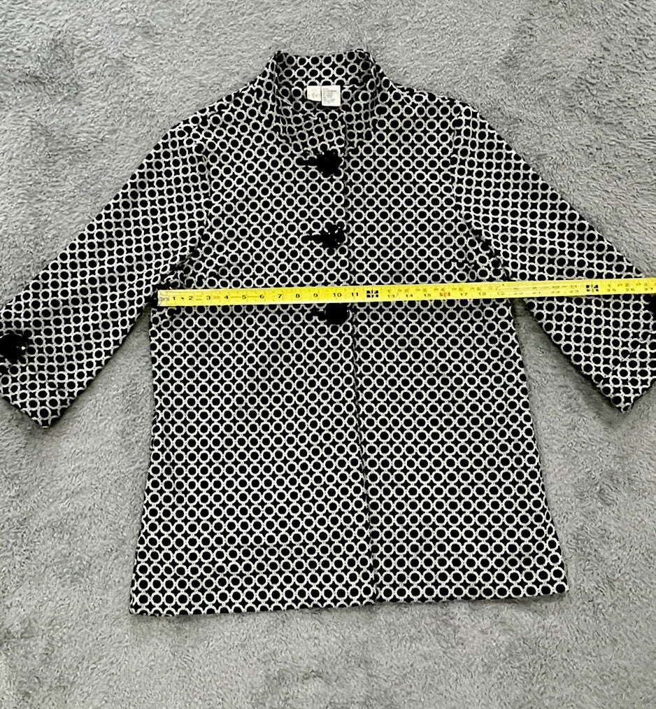 REQ WOMENS SIZE LARGE BLACK & WHITE SWEATER BLAZER/CARDIGAN G5