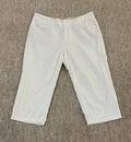 Eddie Bauer Womens Legend Wash Capri Pants Size 14 White Cotton