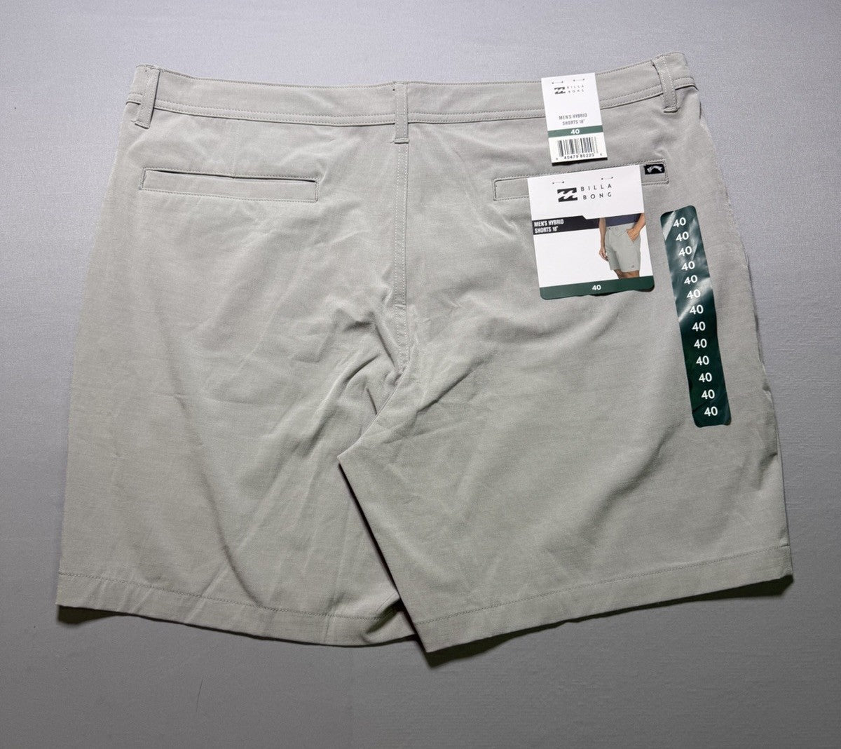 NWT Billabong Hybrid Golf Short Men's 40 Light Grey Stretch Performance 18" In