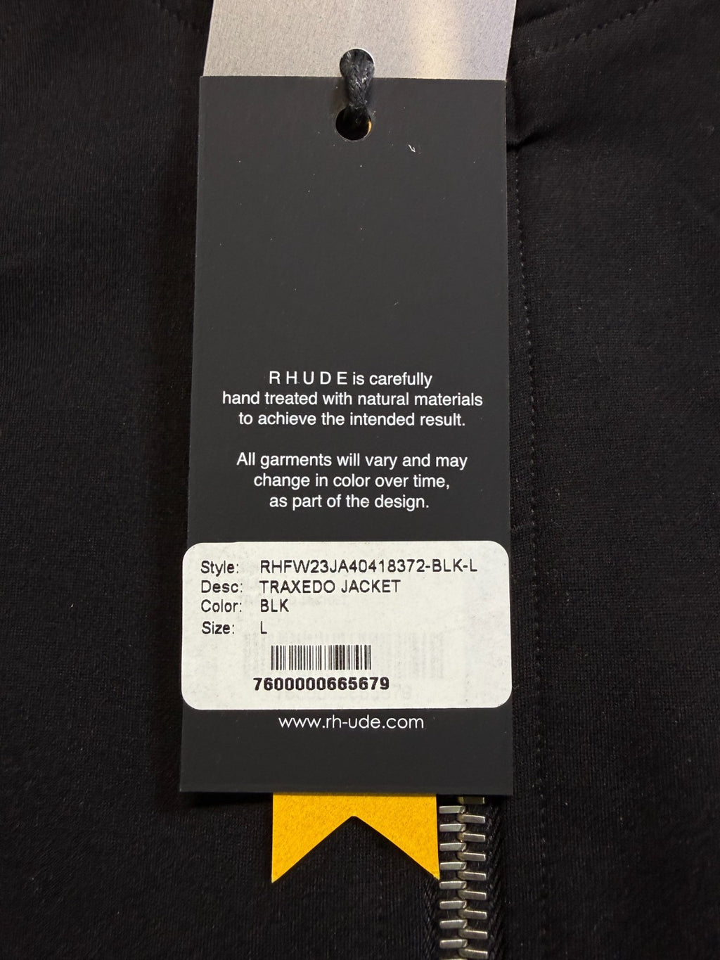 NWT Rhude Traxedo Jacket Men's Large Black Multi Full-Zip Long Sleeve Outdoor