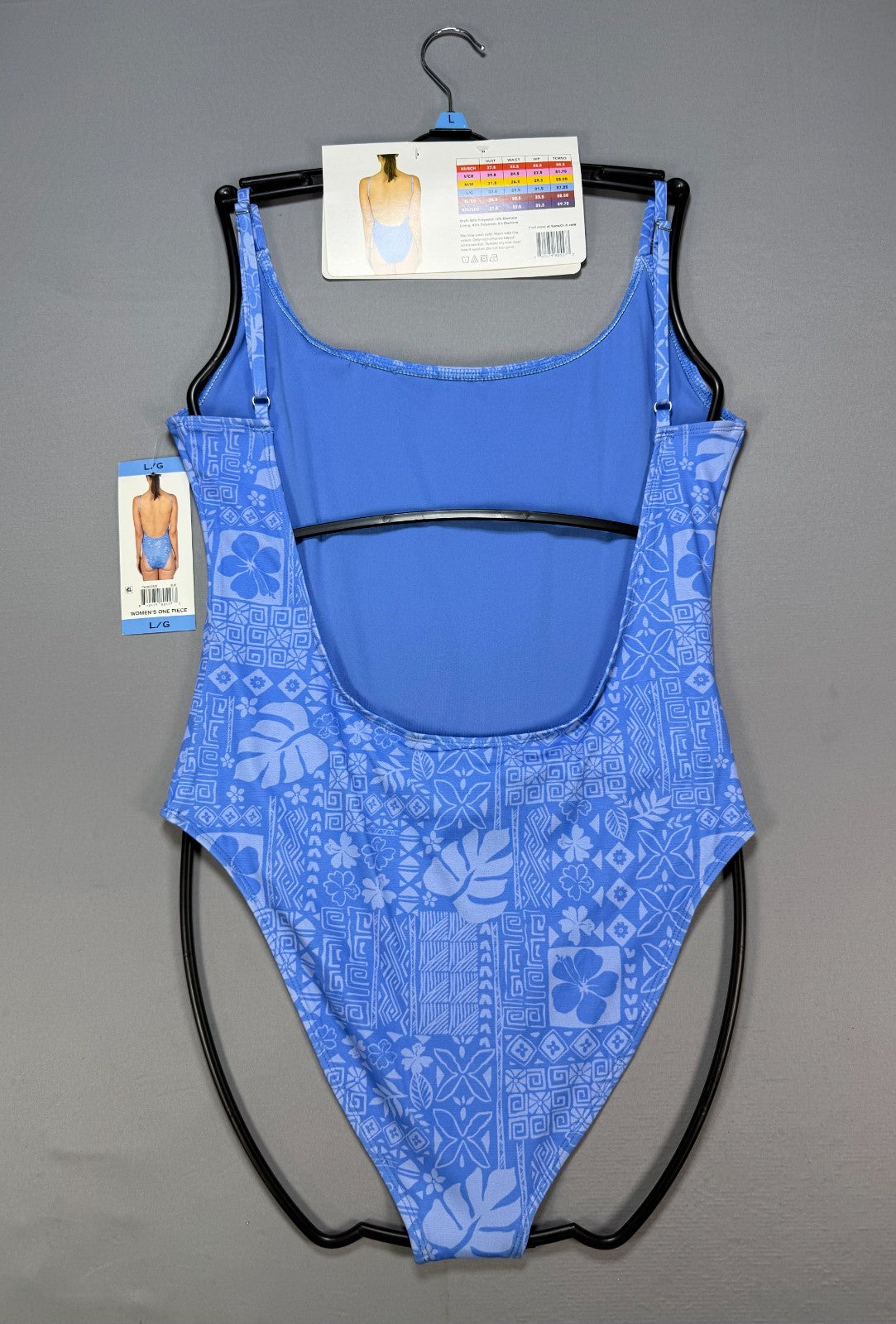 NWT Billabong Beach Babe One-Piece Swimsuit Women’s Large Blue Adjustable Straps