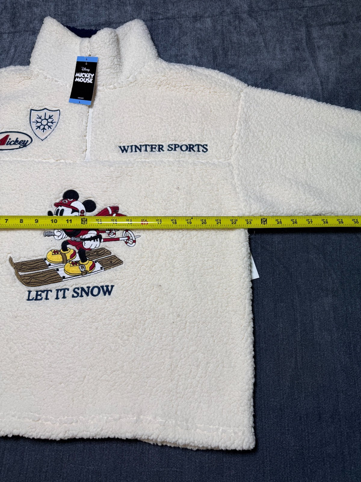 NWT Disney Mickey Sherpa Fleece Ultra Soft Mock Neck Pullover Women Large
