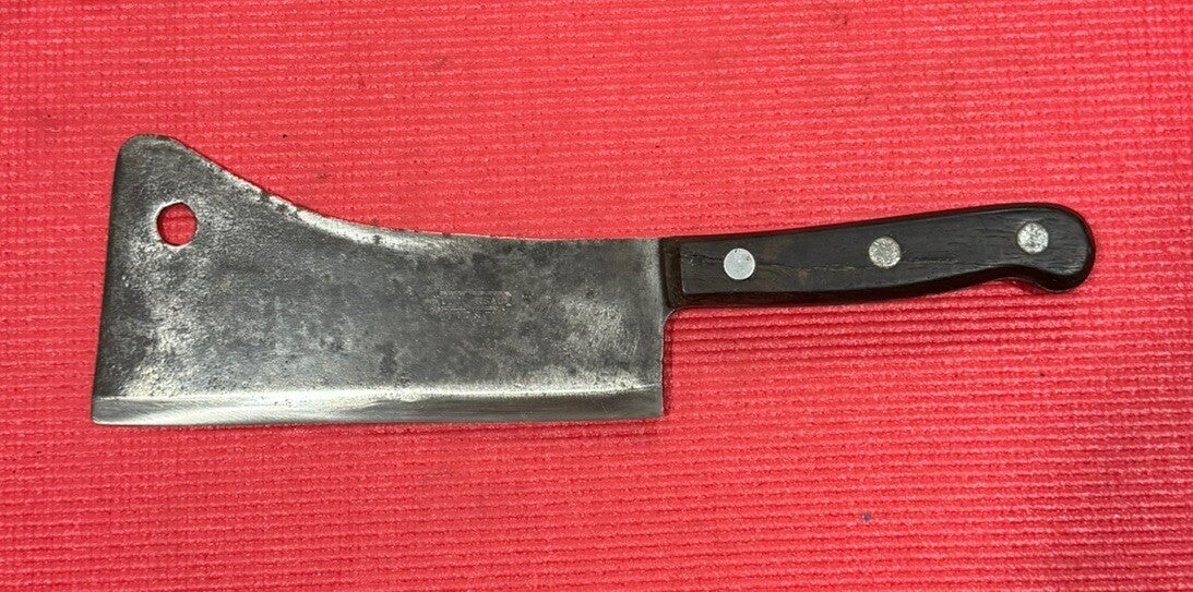 LF&C Universal 8"Cleaver Carbon Steel Rosewood Butcher Knife Cutlery 1920's-30's