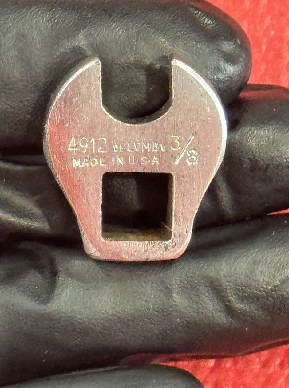 Plvmb Plumb Plomb 4912  3/8" Drive SAE Sz 3/8" CrowFoot Socket Wrench USA Tools