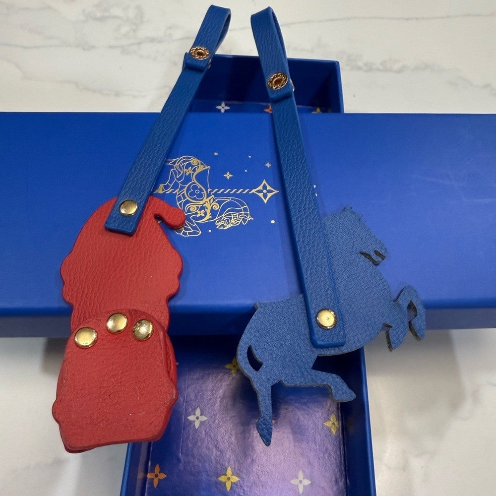 Louis Vuitton Blue Box with Christmas Leather charms