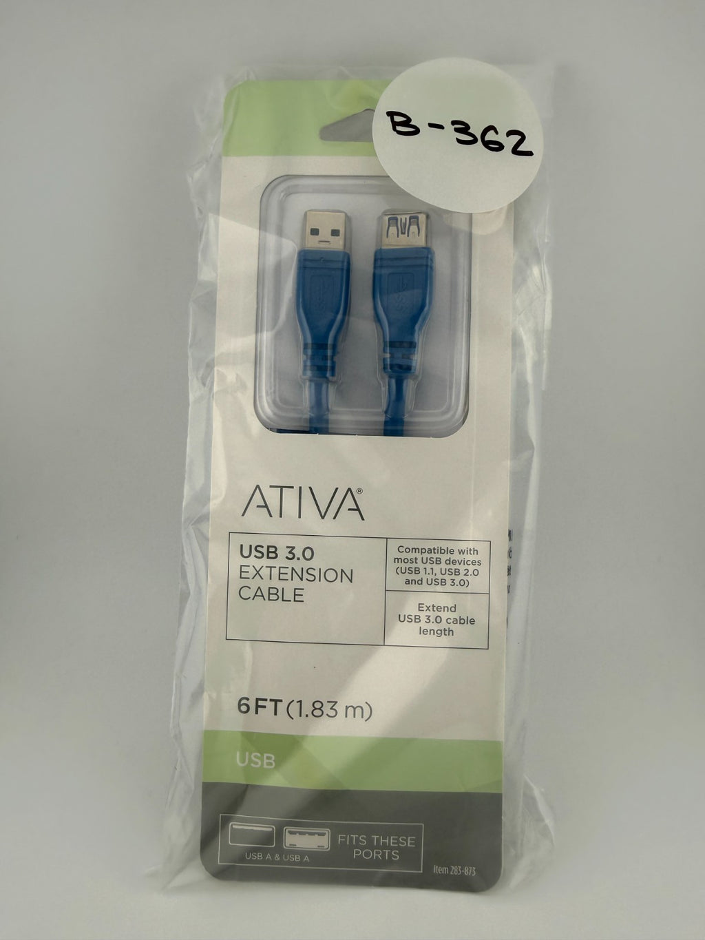 NEW Ativa 283-871 Blue USB-A Male to Female 1.83m PC 6ft USB 3.0 Extension Cable