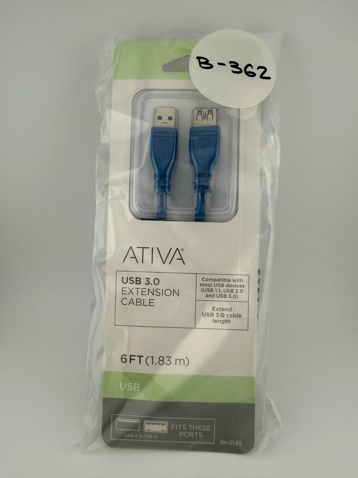 NEW Ativa 283-871 Blue USB-A Male to Female 1.83m PC 6ft USB 3.0 Extension Cable