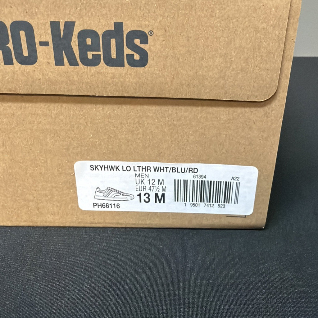 Pro-Keds Skyhawk Men's Size 13 (M) White/Blue/Red Low Top Leather Sneakers NWT