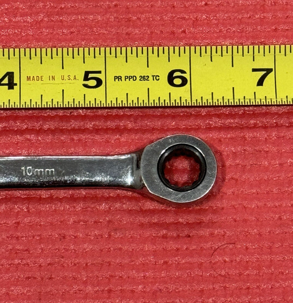 Vintage Chrome Vanadium 10mm Ratcheting Combination Wrench