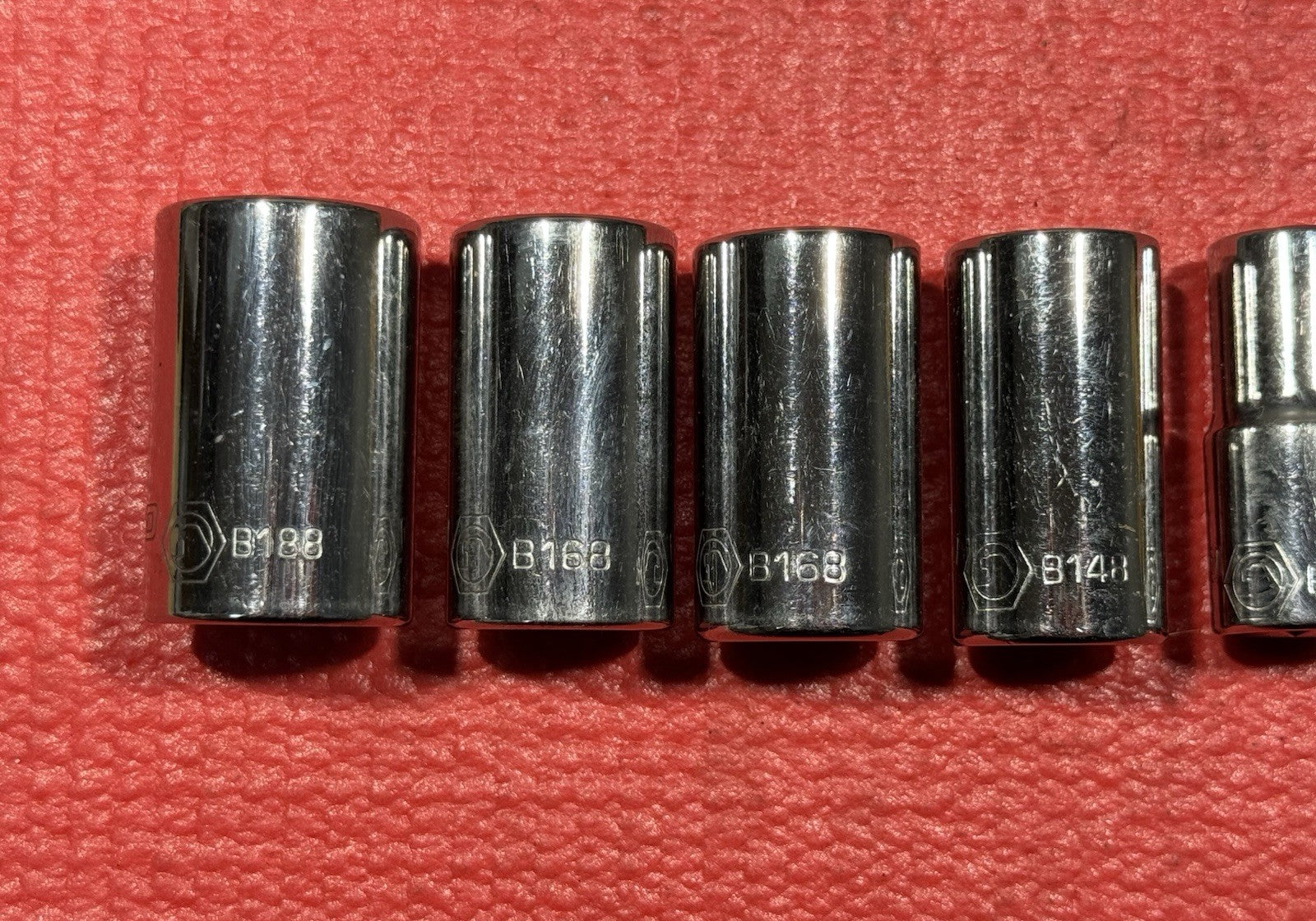 Matco B1 Series 7PC 3/8" Drive Double Square Socket Set 8PT W/ Metal Tray USA