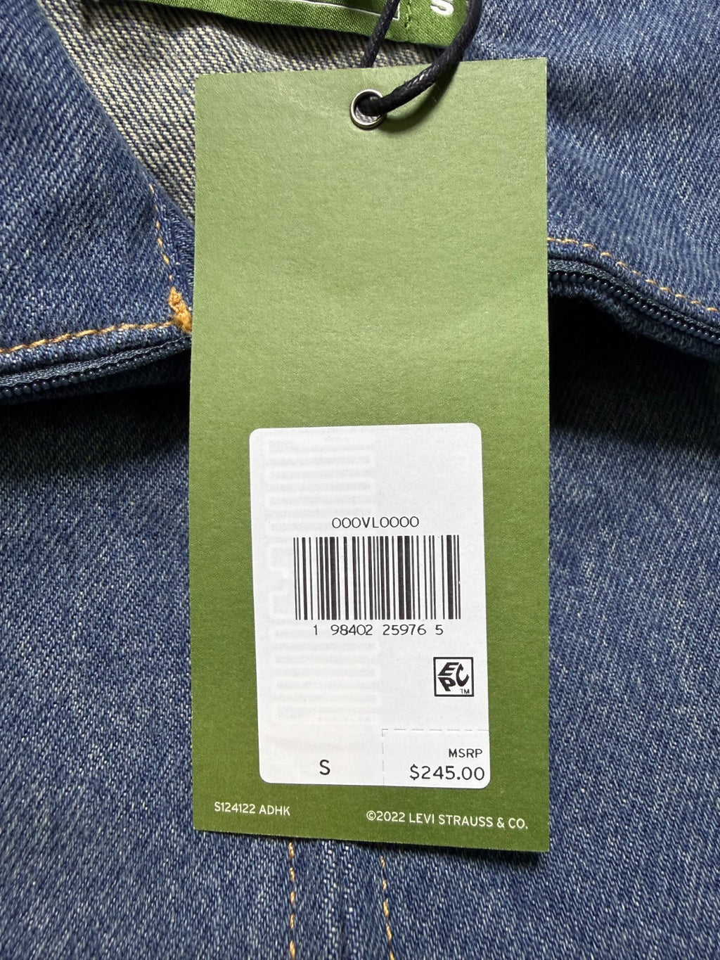NWT Levi's X Tears Denim Track Jacket Men's Small Blue Full-Zip Collared Pockets
