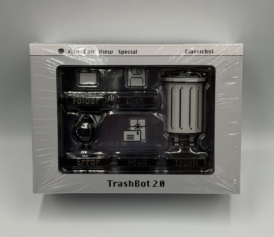 Trashbot 2.0 Stationery Set Retro Desk Organizer Classic Bot & Whiteboard NEW