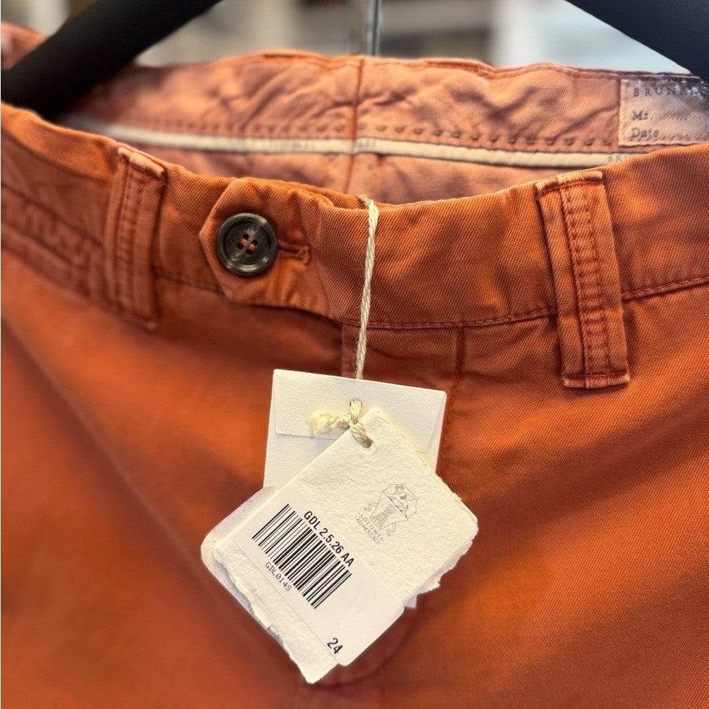 Brunello Cucinelli Men's Cargo Shorts With Logo Hardware