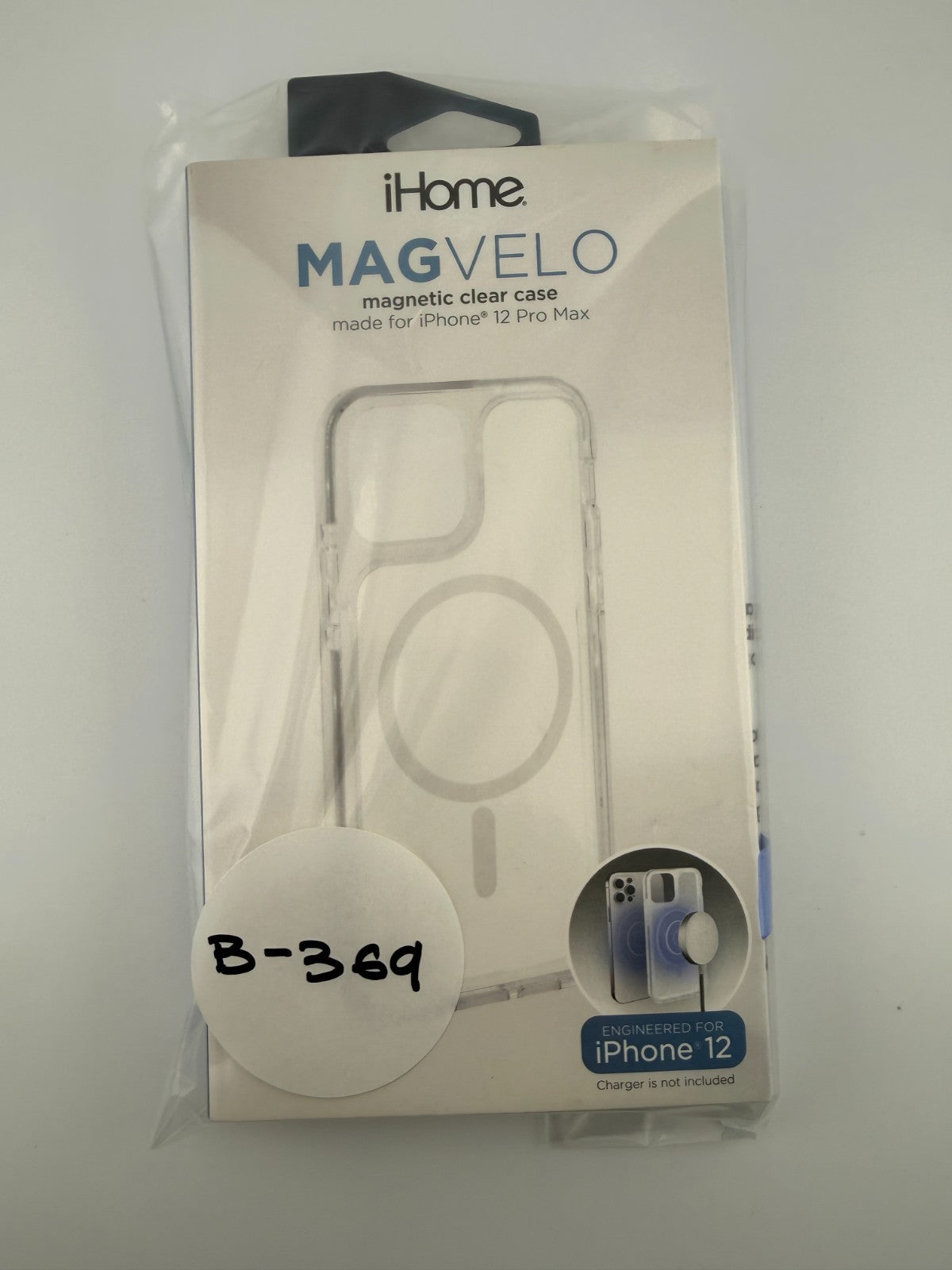 NEW iHome MAG VELO Clear/White Magnetic Clear Protective Case iPhone 12 Pro Max