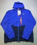 Reebok Full Zip Colorblock Adjustable Hood Training Woven Jacket Men's 2XL Blue