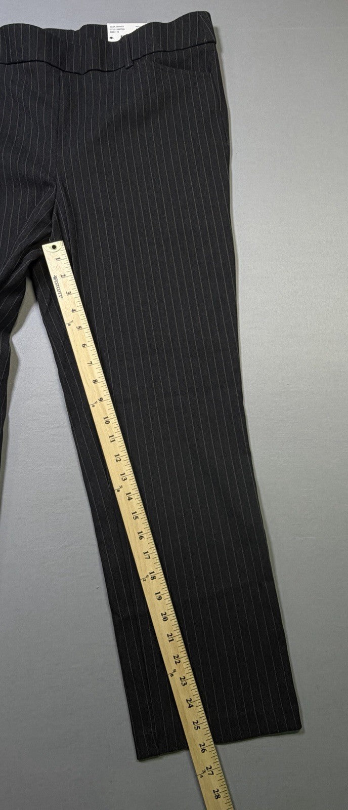 NWT Rafaella Pull-on Stretch Pants Women 16 Black Graphite Stripe Classic Preppy